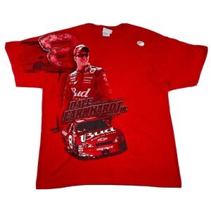 VTG Chase Authentica Dale Earnhardt Jr 8 Red All Over Print T Shirt NASCAR Large